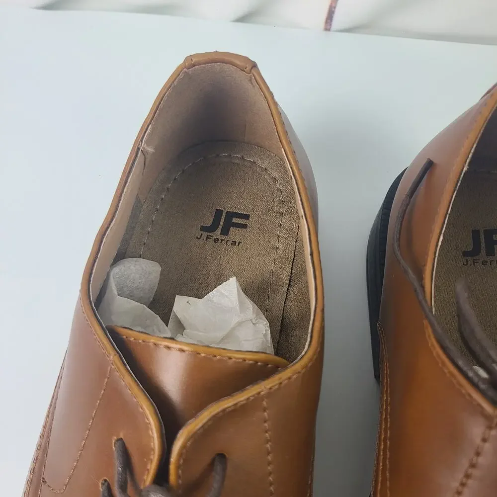 Mens JF‎ J Ferrar Kent Brown Lace Up Size 11M Oxford Dress Shoes